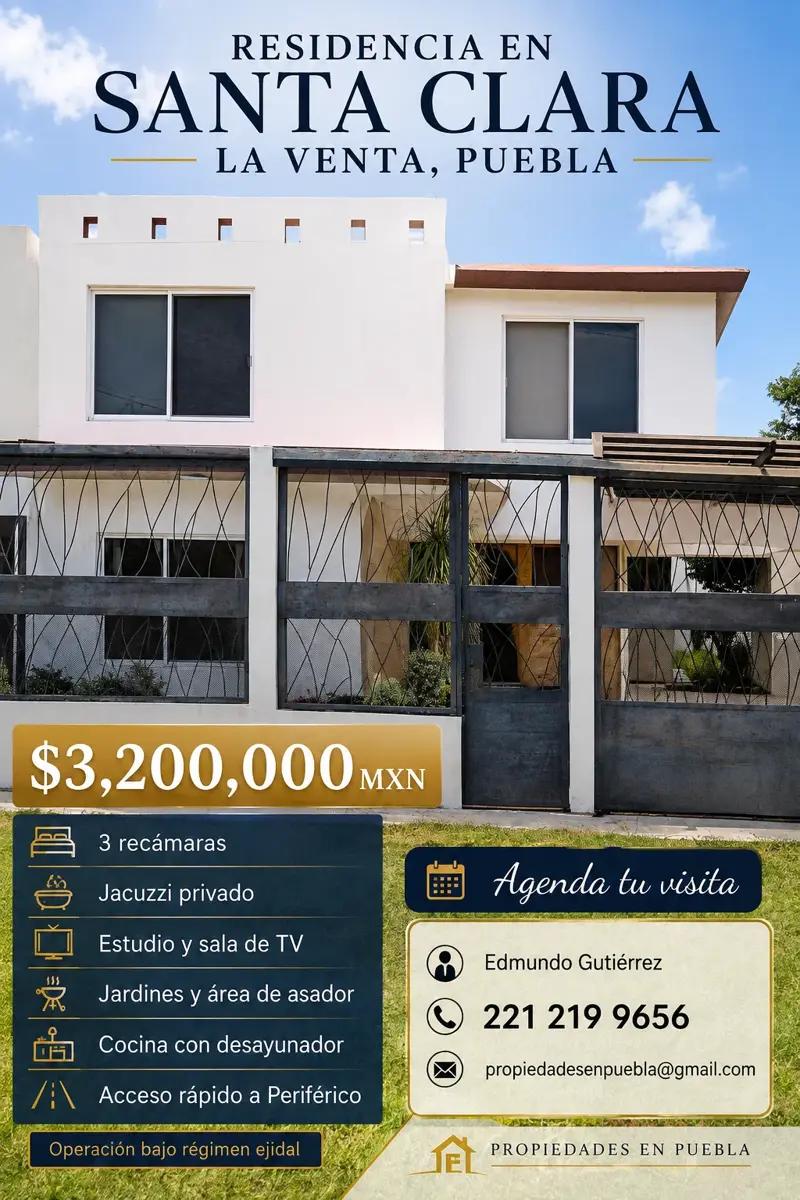RESIDENCIA EN SANTA CLARA LA VENTA, PUEBLA 1