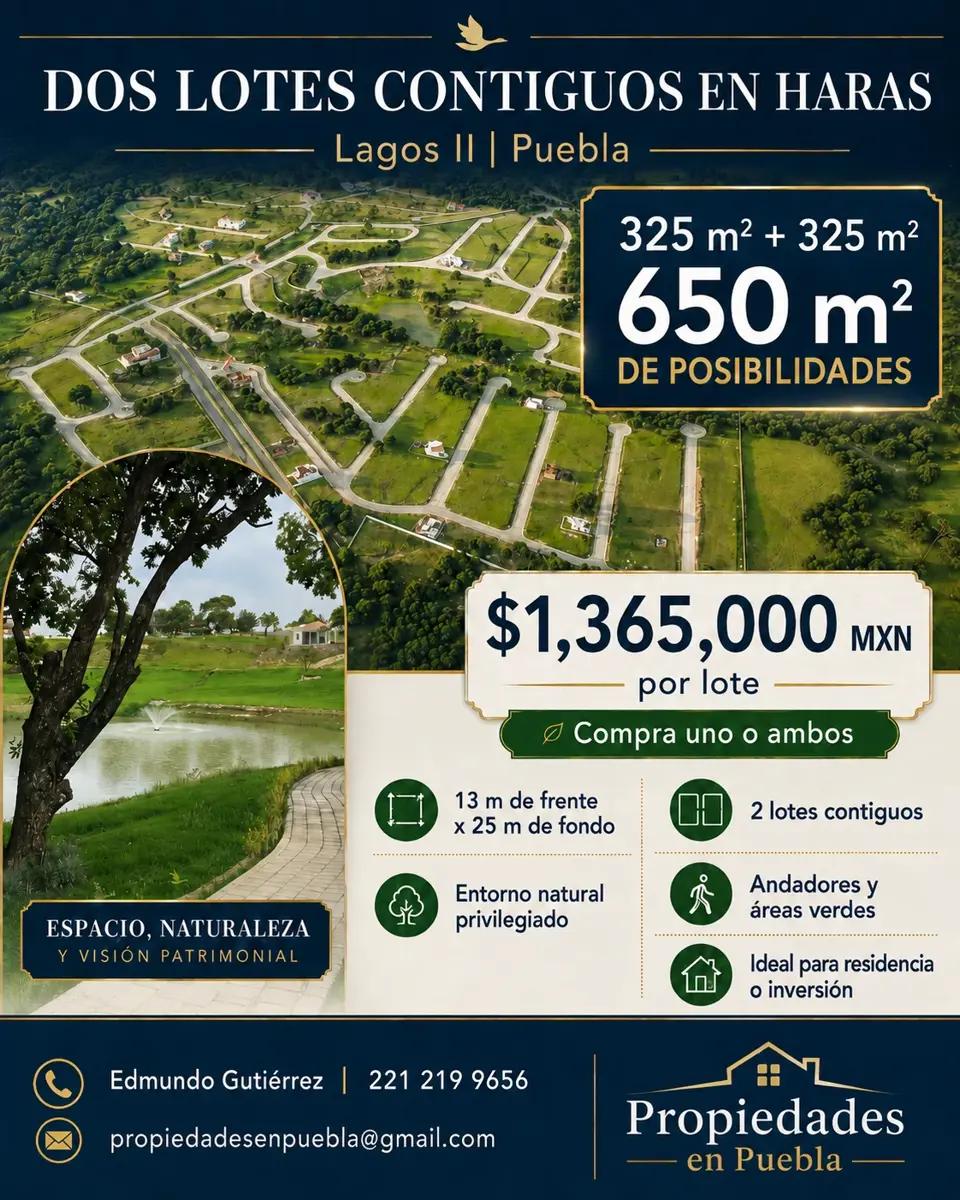DOS LOTES CONTIGUOS EN HARAS. 325 m² + 325 m²- 650 m² DE POSIBILIDADES 1